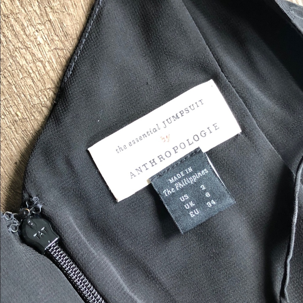 Anthropologie The Essential JumpSuit Black Polka Dots 2 - Picture 6 of 10